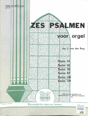 Zes Psalmen voor orgel: Psalm 23, 32, 38, 87, 138, 139 - Tweedehands Klavar