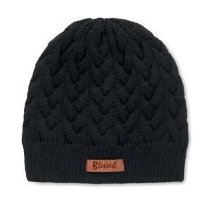 Muts met label Blessed - zwart
